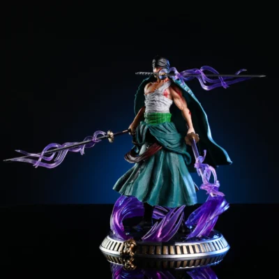 Alternative view of 21cm One Piece Gk Three-Knife Flow Stunt Version Scene Statue