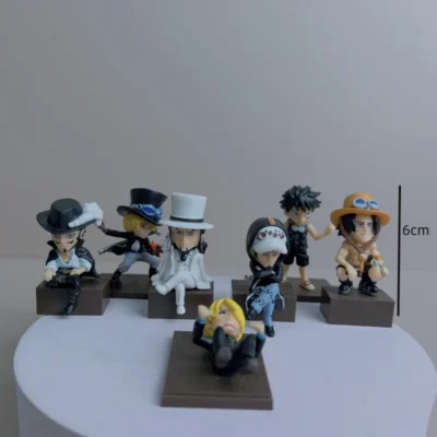 Alternative view of 7Pcs One Piece Figure Luffy Zoro Sabo Sanji Dracule Mihawk Ace Trafalgar D. Water Law Set Model Toy